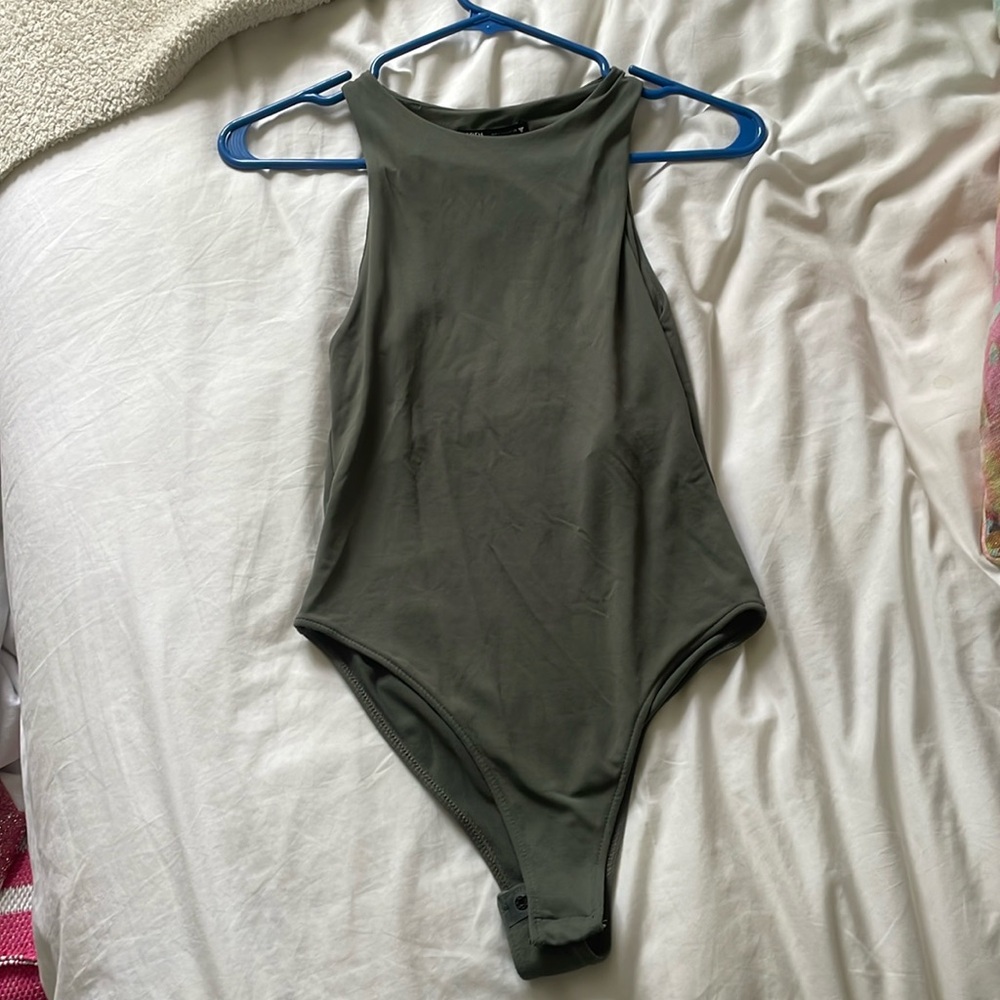 Zara size small green/gray bodysuit